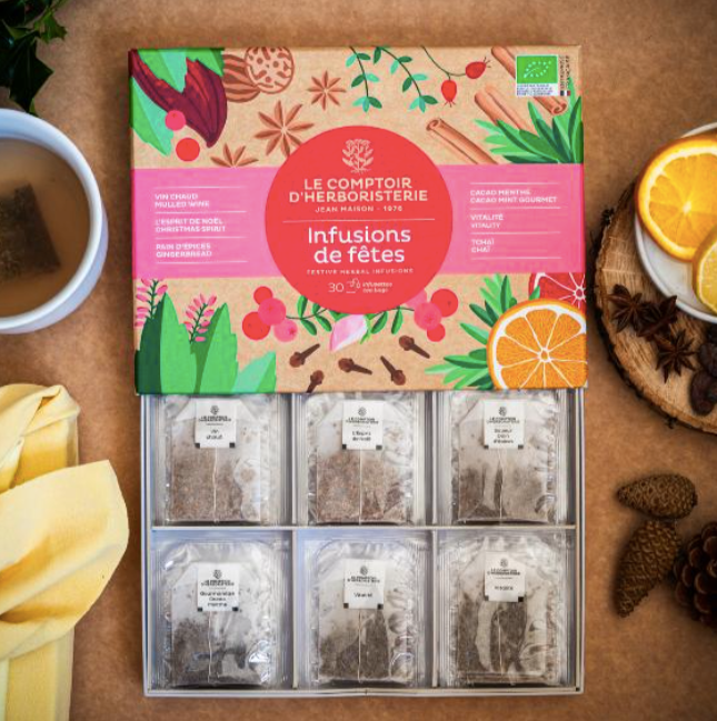 Coffret 6 infusions de fêtes 30 infusettes bio Comptoir d'Herboristerie