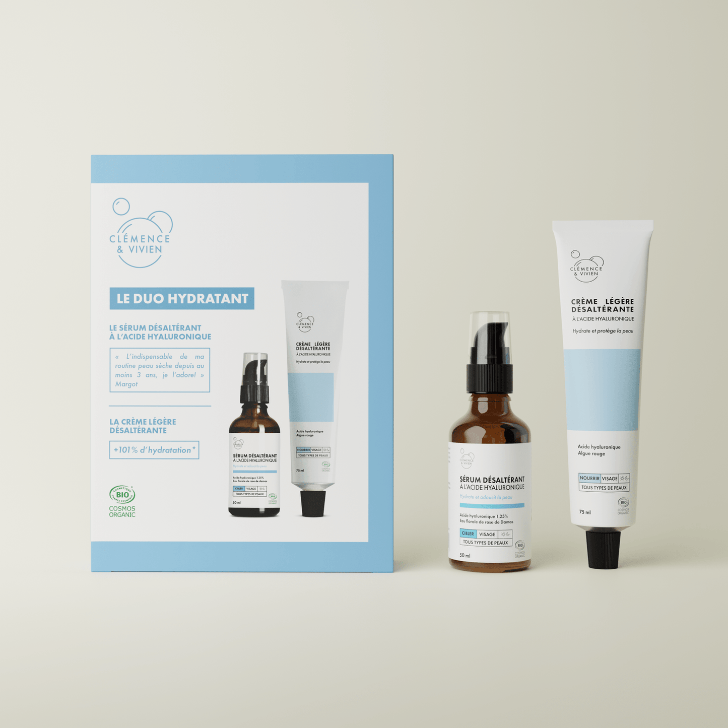Coffret duo hydratant Clémence et Vivien