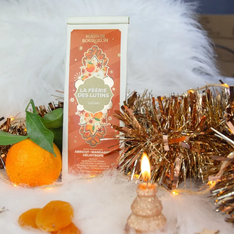 Thé Oolong de Noël Abricot, Héliotrope et Mandarine - La Féérie des Lutins