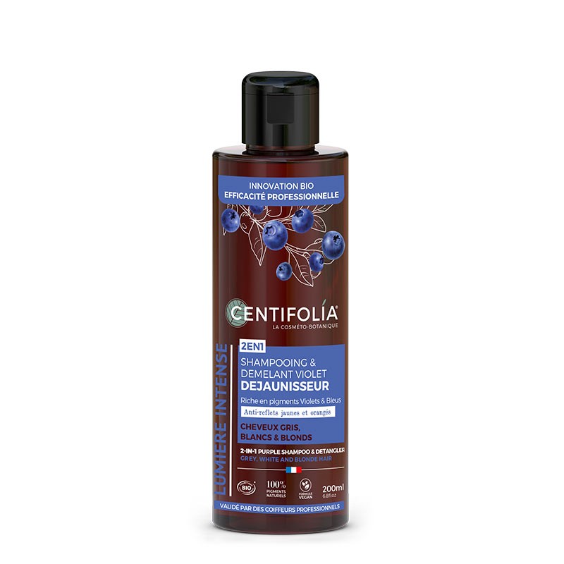Shampoing et démêlant violet déjaunisseur 2 en 1 Centifolia